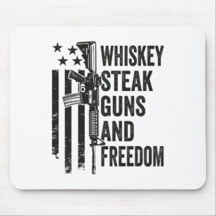 Whiskey Steak Guns And Freedom - Funny Gun Bbq Gri Mouse Pad