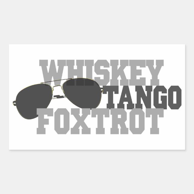 Whiskey Tango Foxtrot - Aviation Glasses Sticker (Front)