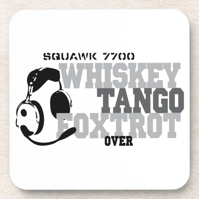 Whiskey Tango Foxtrot - Aviation Humour Coaster (Front)