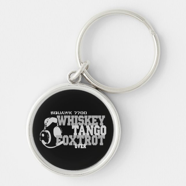 Whiskey Tango Foxtrot - Aviation Humour Keychain (Front)