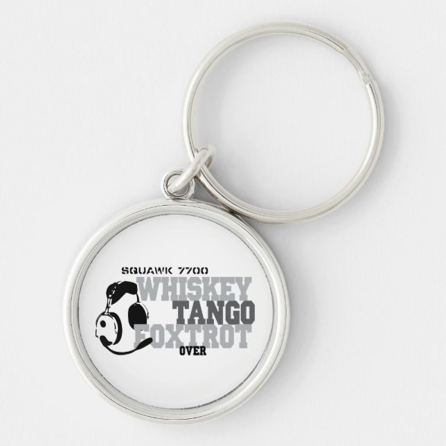 Whiskey Tango Foxtrot - Aviation Humour Keychain (Front)