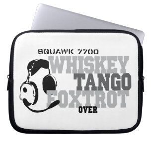 Whiskey Tango Foxtrot - Aviation Humour Laptop Sleeve