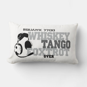 Whiskey Tango Foxtrot - Aviation Humour Lumbar Pillow