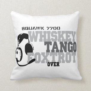 Whiskey Tango Foxtrot - Aviation Humour Throw Pillow