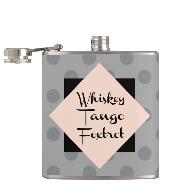 Whiskey Tango Foxtrot Funny Hip Flask (Opened)