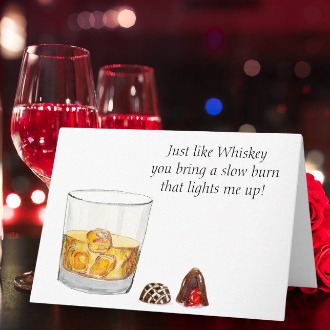 Whiskey Watercolor With Chocolate Truffles Card (Creator Uploaded)