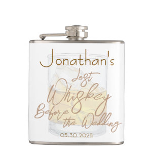 Whiskey Wedding Bachelor Party Hip Flask