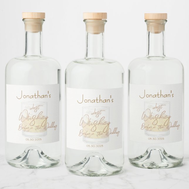 Whiskey Wedding Bachelor Party Liquor Bottle Label (Bottles)