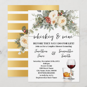Whiskey & Wine Before I do for Life Winter Shower Invitation
