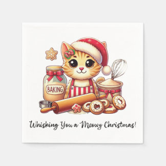 Whisking you a meowy Christmas Napkin