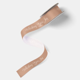 Whisking You Joy   Cozy Warm Cinnamon Beige  Satin Ribbon