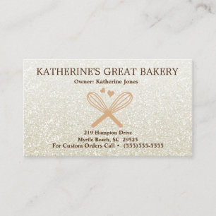 Whisks Love Glitter Bakery Business Card