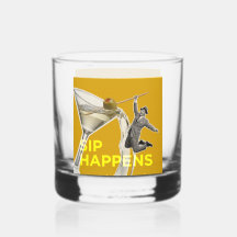 Verre à cocktail "Sip Happens" amusant