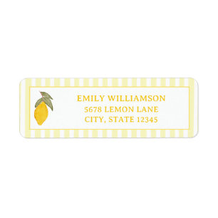 Whismical Stripe Yellow Lemon Return Address
