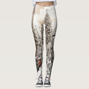 Whisper d'hiver : Leggings du boulevard neigeux
