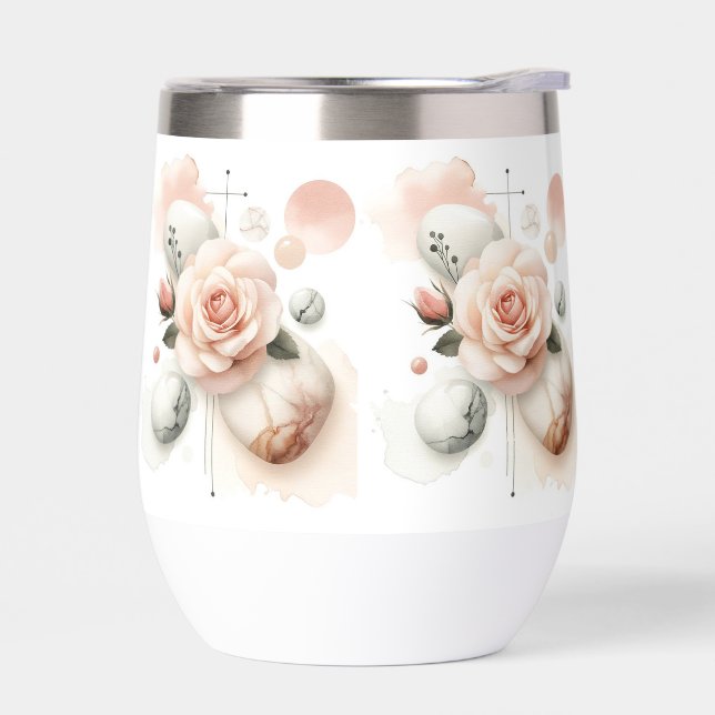 Whisper d'un Rose - Une élégance d'aquarelle rêvée (Gauche)