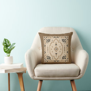 Whisper Fountains Brown Tribal Cushion