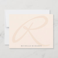 Whisper Pink Elegant Minimalist Monogram and Name