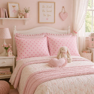 Whisper Soft Pink Polka Dot  Pillowcase