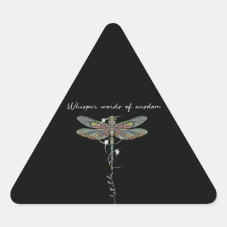 Whisper Words Of Wisdom Brocade Dragonfly Triangle Sticker