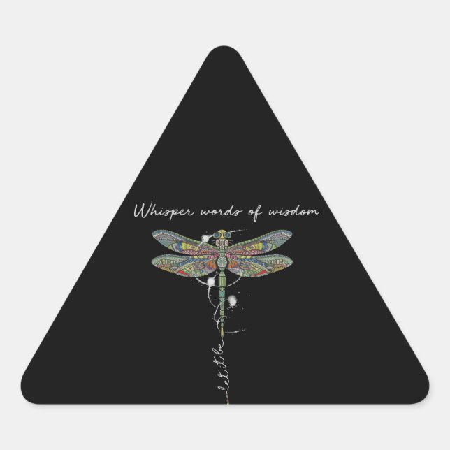 Whisper Words Of Wisdom Brocade Dragonfly Triangle Sticker (Front)