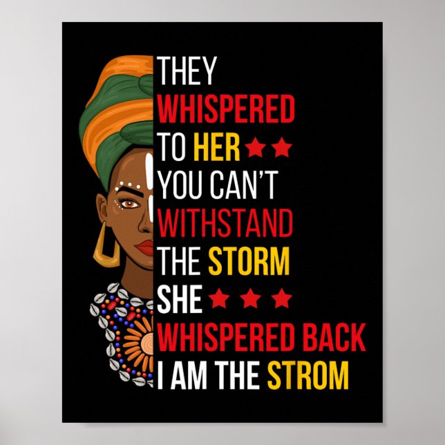 Whispered Back I Am The Storm Bhm Proud African Am Poster (Front)