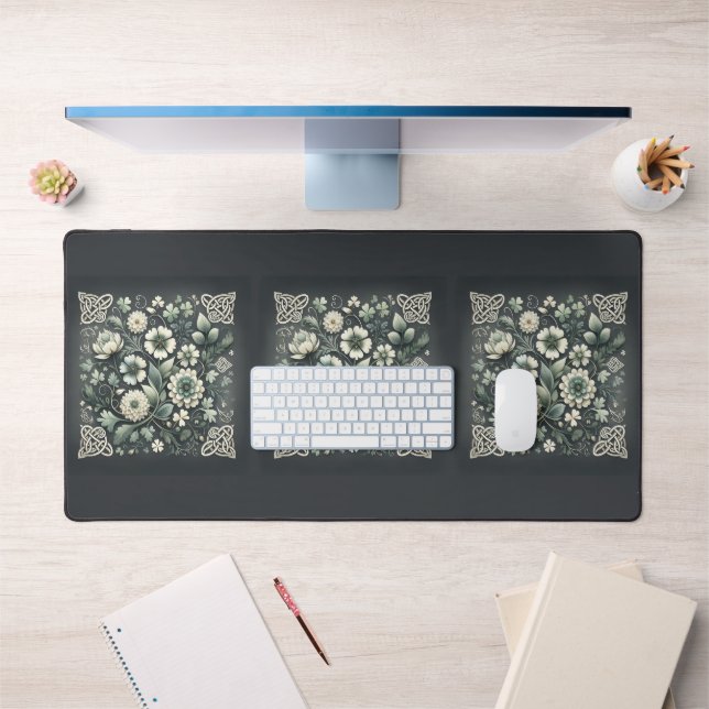 Whispered Clover Knotwork Garden Desk Mat (Office 1)