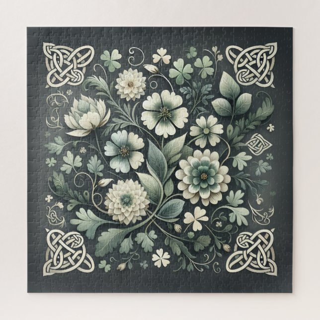 Whispered Clover Knotwork Garden Jigsaw Puzzle (Vertical)