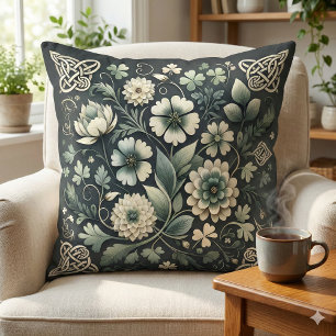 Whispered Clover Knotwork Garden Throw Pillow