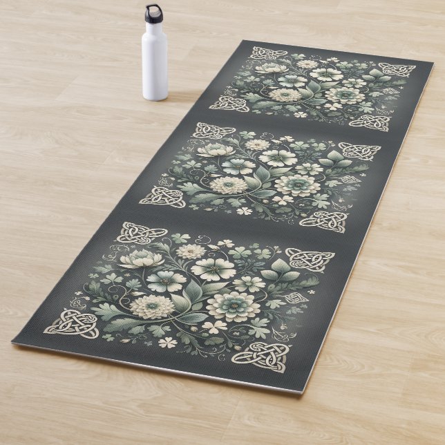Whispered Clover Knotwork Garden Yoga Mat (In Situ)
