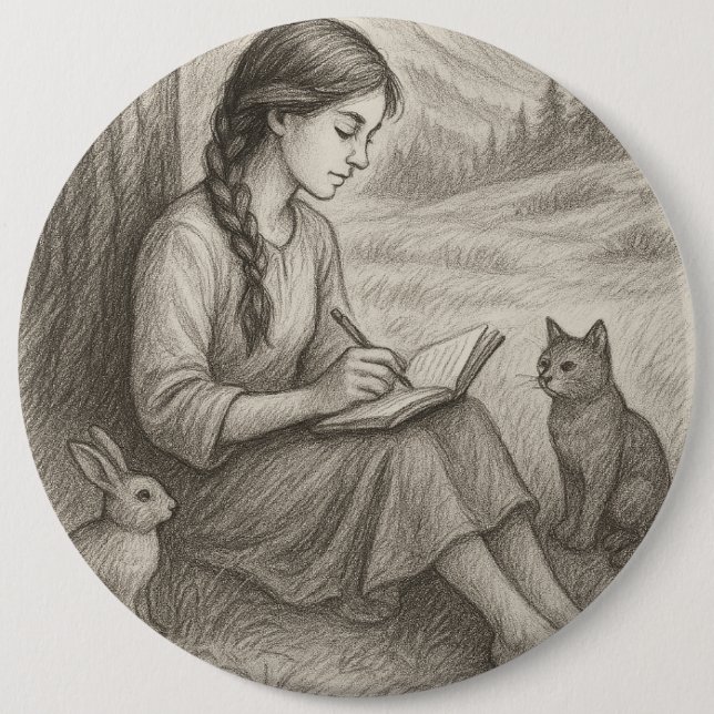 Whispered memories 6 inch round button (Front)