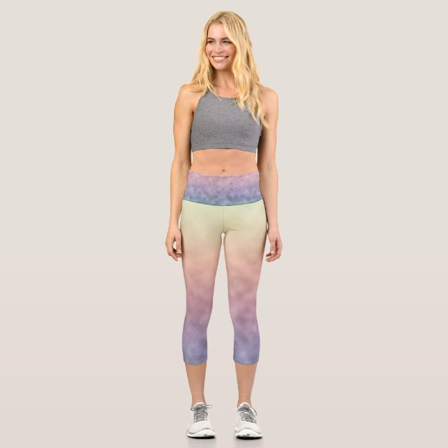 Whispered Pastels Capri Leggings (Front)