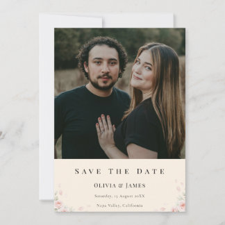 Whispered Petal Elegant Minimalist with Chic photo Save The Date