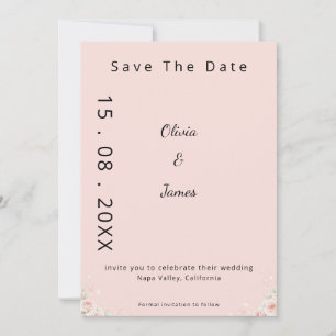 Whispered Petals Elegant Minimalist Save the Date