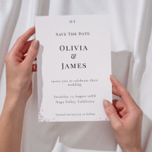 Whispered Petals Elegant Minimalist Save the Date 