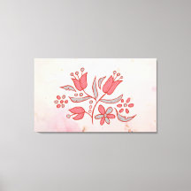 Whispering Bloom – Delicate Red Flower on Soft Ton
