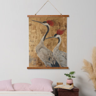 Whispering Branches: Birdsong Duo Hanging Tapestry