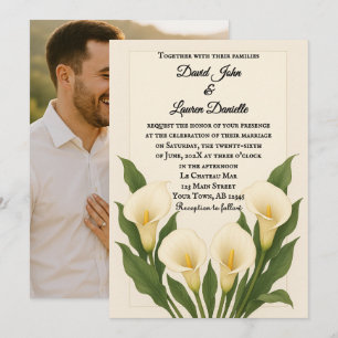 Whispering Callas Photo Wedding Invitation