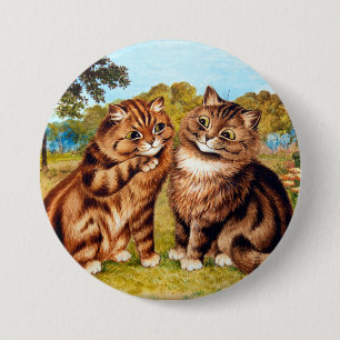 Whispering Cat, Louis Wain 3 Inch Round Button