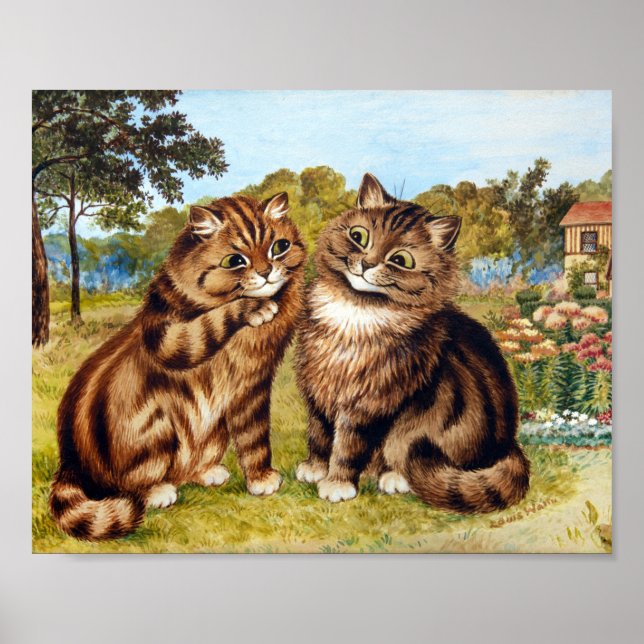 Whispering Cat, Louis Wain Poster (Front)