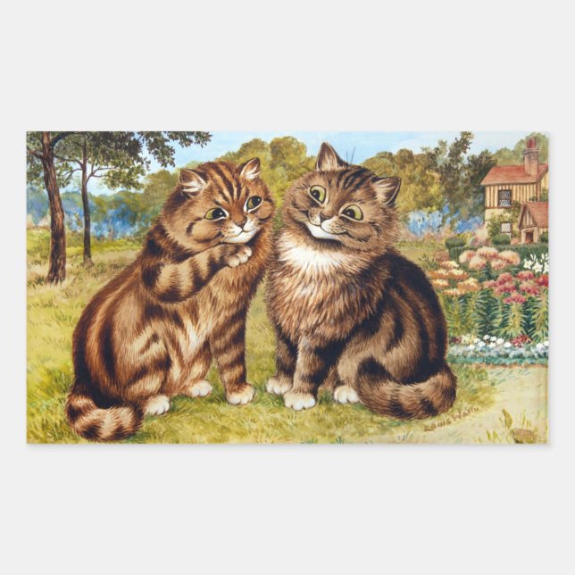 Whispering Cat, Louis Wain Sticker (Front)