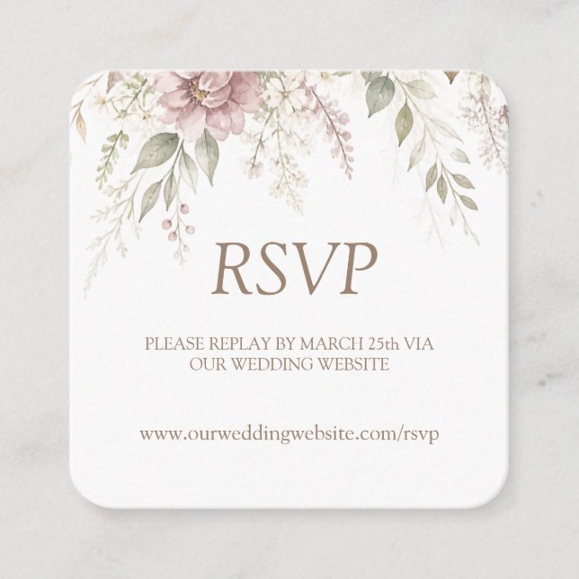 Whispering Magnolia Wedding Invitation (Front)