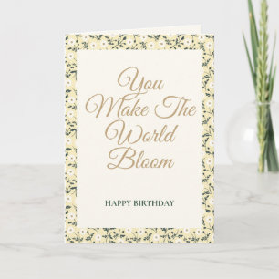 Whispering Meadow - Butter Yellow Floral Border Card