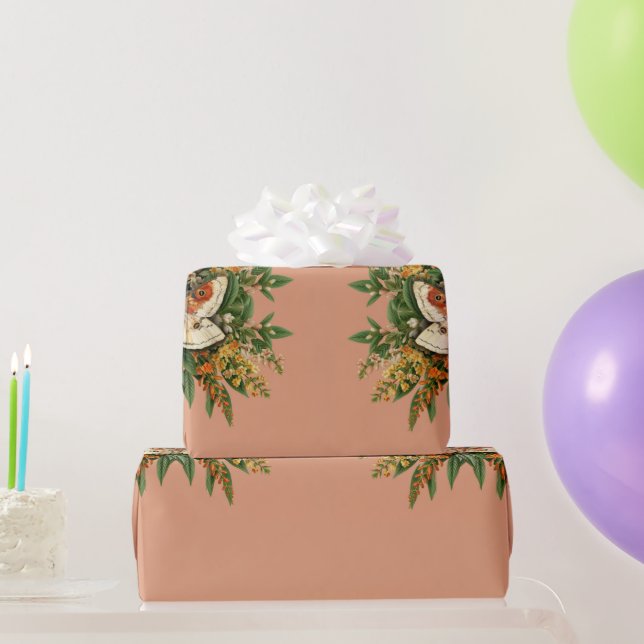 Whispering Meadow Moth Single Wrapping Paper (Party Gifts)