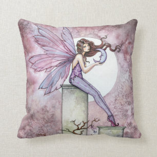 Whispering Moon Faerie Throw Pillow