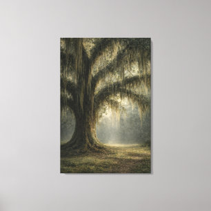 Whispering Oak   Moody Southern Landscape    Canvas Print