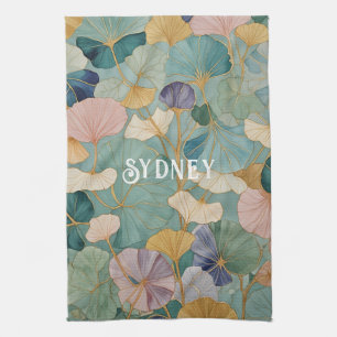 Whispering Pastel Gingko Kitchen Towel