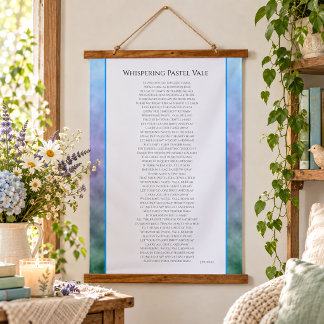 Whispering Pastel Vale poetry Hanging Tapestry
