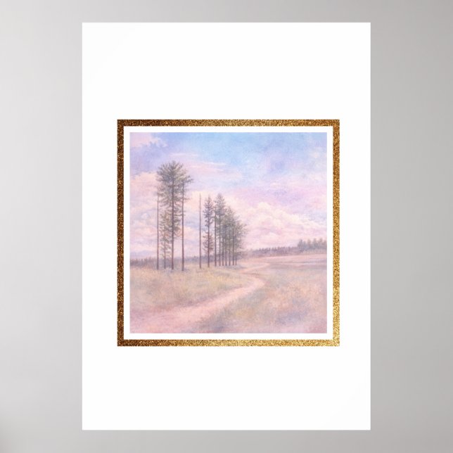 Whispering Pines – pastel Landscape Poster (Front)