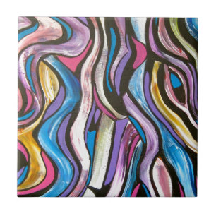 Whispering Tree-Hand Painted Abstract Art Tile